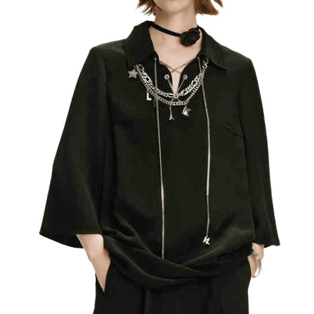 Платье KARL LAGERFELD Длинный Sleeved Платье Женские Черный - изображение 1