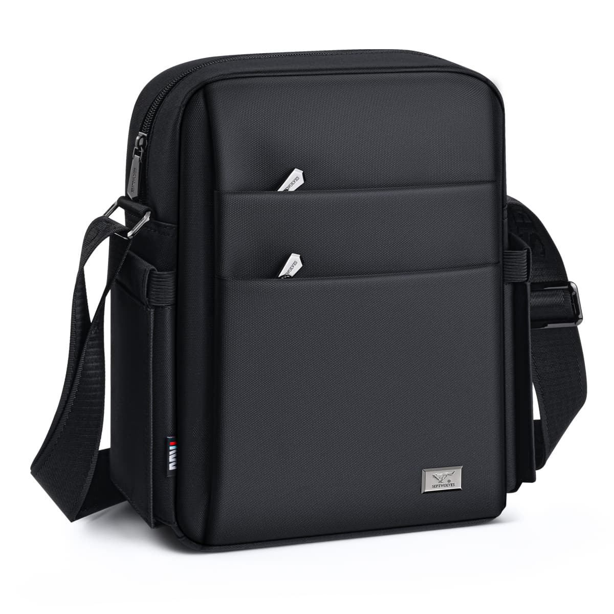 Мини-сумка SEPTWOLVES Oxford Crossbody Bag Сумка через плечо Большая мужская черная - изображение 3