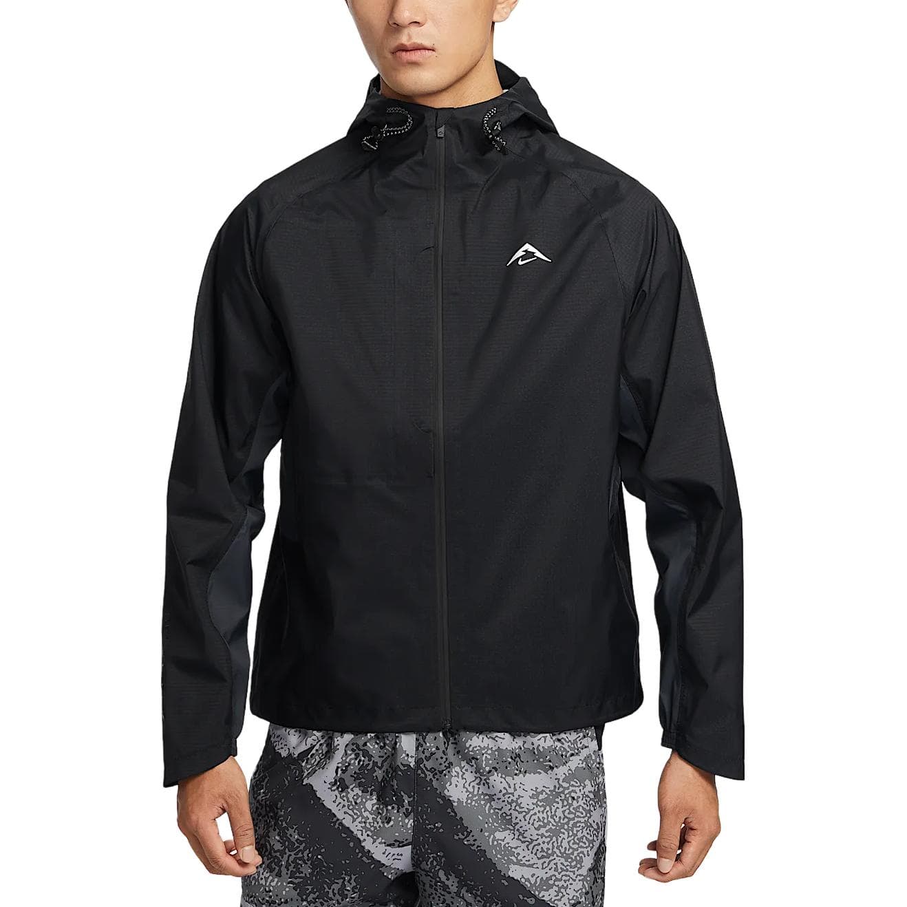 Демисезонная куртка NIKE Storm Cut Бег Дышащий Водонепроницаемый и Ветрозащитный Ветровка Мужской Черный Гора PEAK Белый - изображение 3