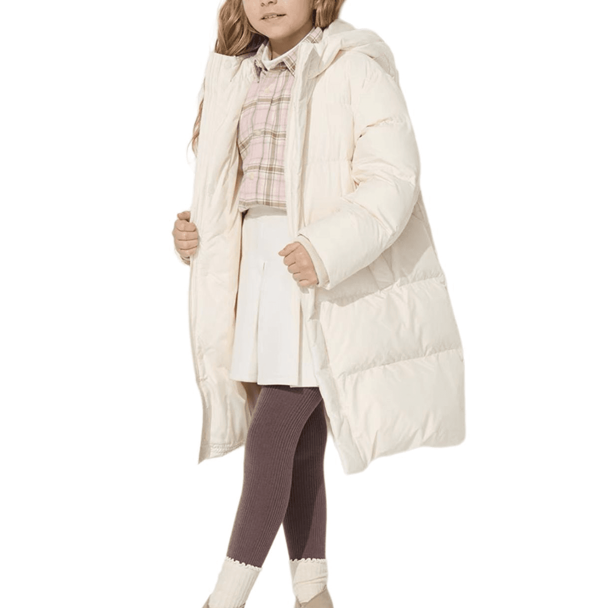 UNIQLO AW24 Пуховик Подростковый Сливовый - изображение 1