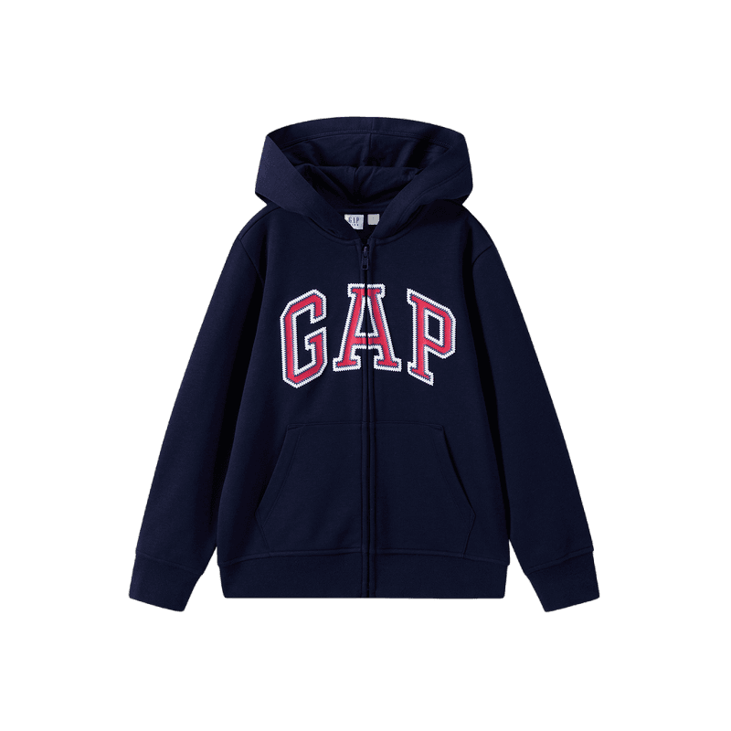 GAP Толстовка с капюшоном и принтом логотипа для детей - изображение 7