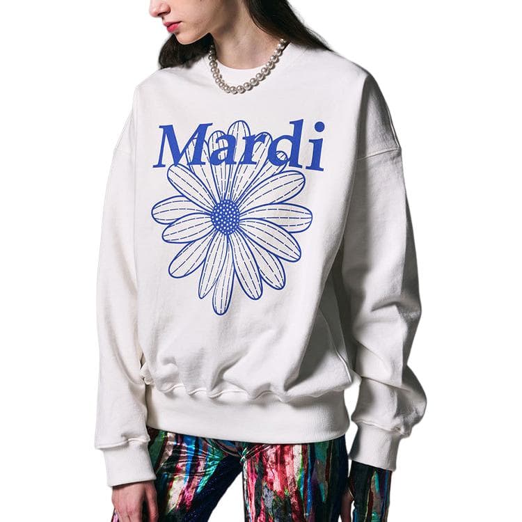 Худи MARDI MERCREDI SS25 Худи-ханьфу FLOWERMARDI Белый VIVIDBLUE MARDI Худи-ханьфу Корейский стиль Женское Белое Синие - изображение 1