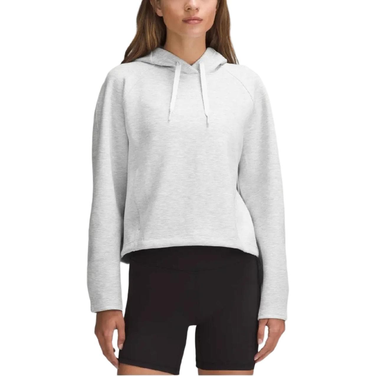 Худи Lululemon Smooth Spacer SS24 Emboss Толстовка женская короткая светло-серая - изображение 1