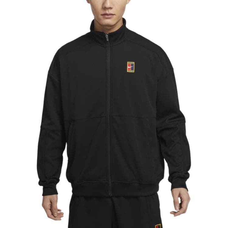 Куртка Nike CourtHeritage Воротник-стойка Молния Передняя часть С флисовой подкладкой Длинный рукав Рубашка Куртка Мужская - изображение 3