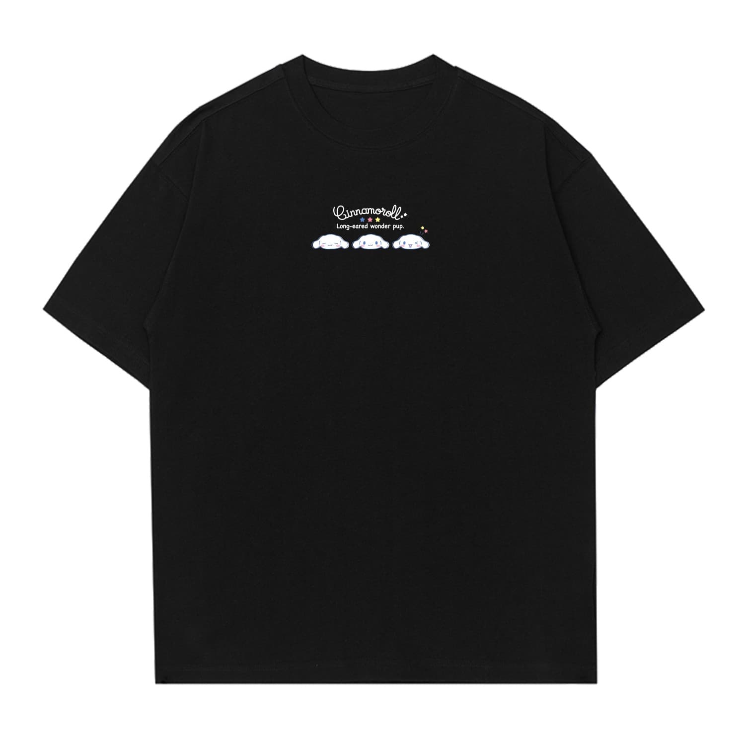 Футболка Sanrio x Cinnamoroll SS25 Tokyo Design Мультяшный Свободный покрой Спущенное плечо Дышащий Ощущение прохлады Минималистичный Короткий рукав Парный Унисекс Футболка - изображение 1