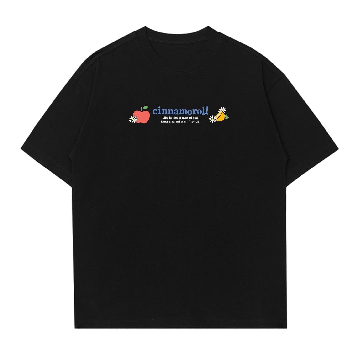 Футболка Sanrio x Cinnamoroll SS25 Tokyo Design Мультяшный Унисекс Футболка С Принтом Свободный Покрой Дышащий Короткий Рукав - изображение 1