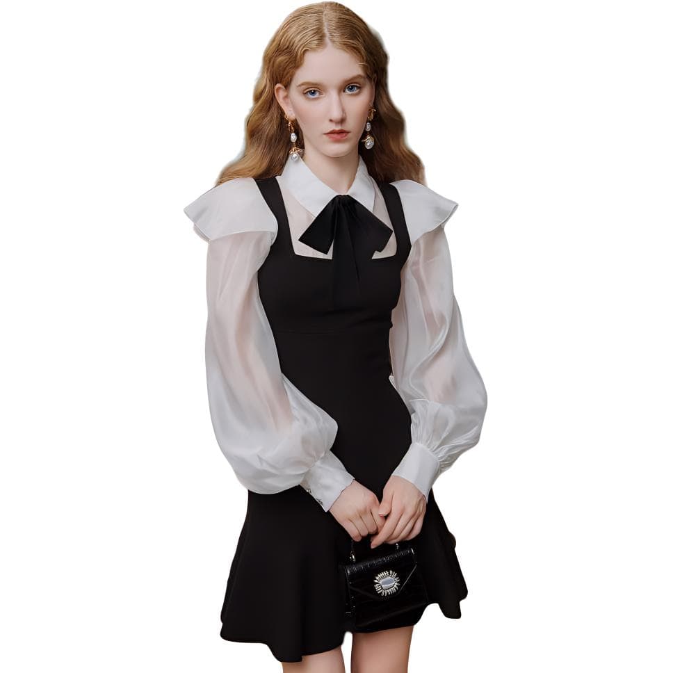 Платье JORYAweekend Длинный Sleeved Платье Женские Черный - изображение 1