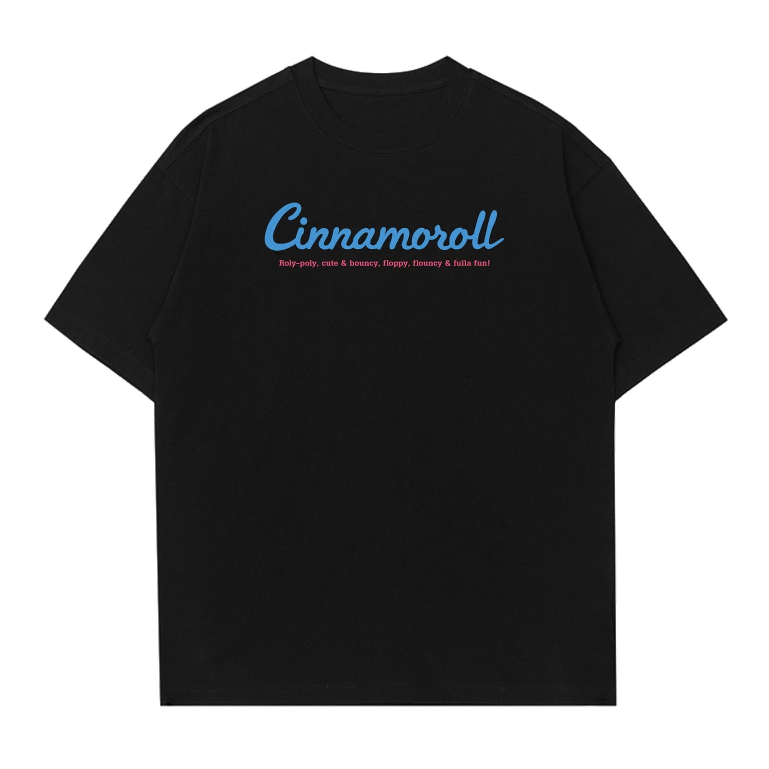 Футболка Sanrio x CINNAMOROLL Совместная коллекция Cinnamoroll Футболка с принтом и буквами, свободный покрой, спущенное плечо, дышащий, круглый вырез, унисекс - изображение 2