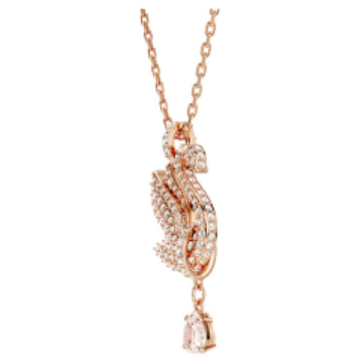 Ожерелье Swarovski Swan Розовое золото Тон Женское Золотое Ожерелье - изображение 2