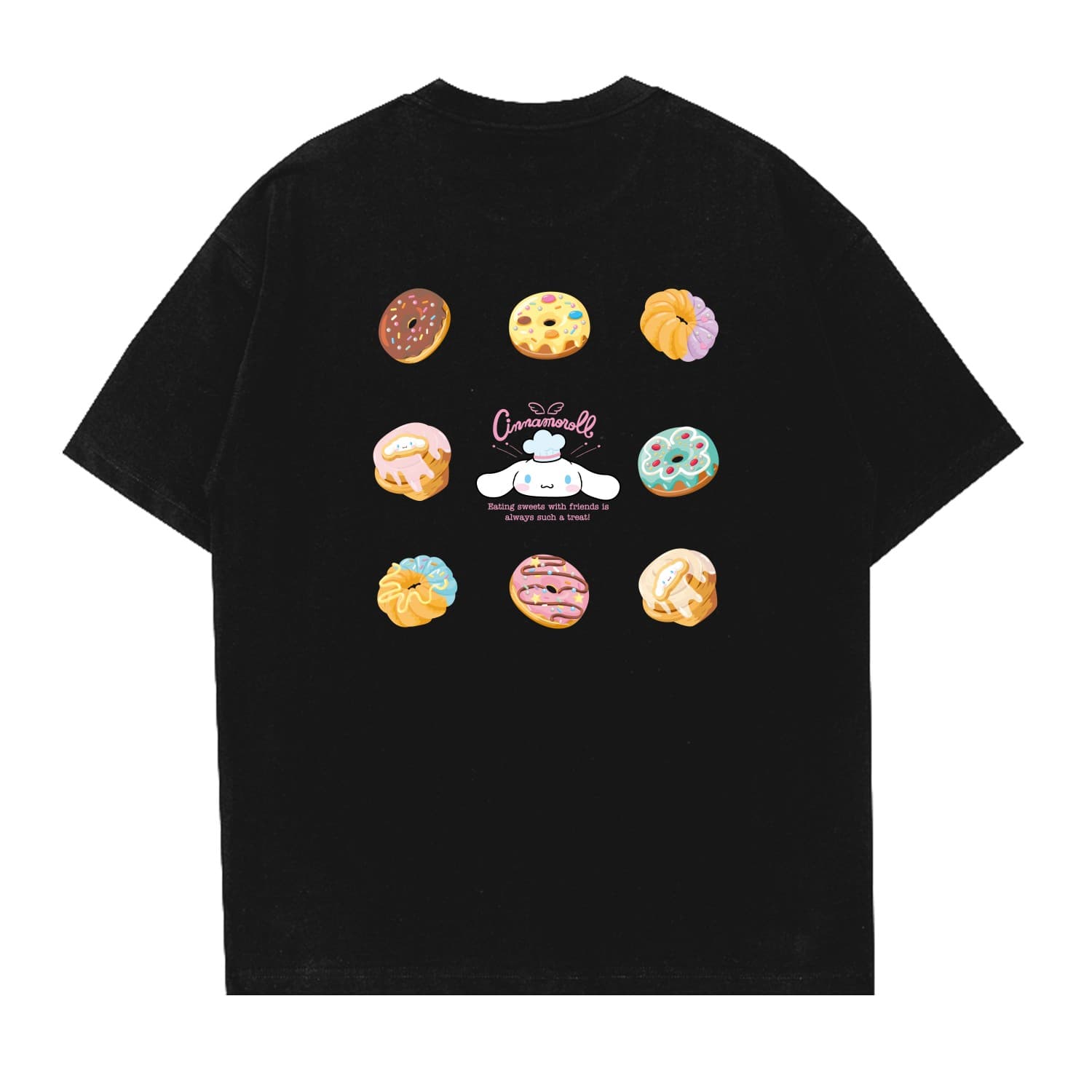 Футболка Sanrio X Cinnamoroll Мультяшный Унисекс Футболка С Принтом Свободный Покрой Дышащий Короткий Рукав - изображение 2