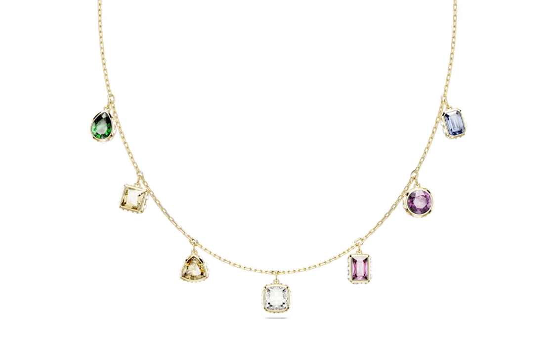 Ожерелье Swarovski Chroma Искусственный кристалл Ожерелье Женское Золото - изображение 1
