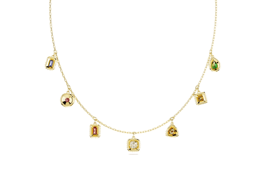 Ожерелье Swarovski Chroma Искусственный кристалл Ожерелье Женское Золото - изображение 3