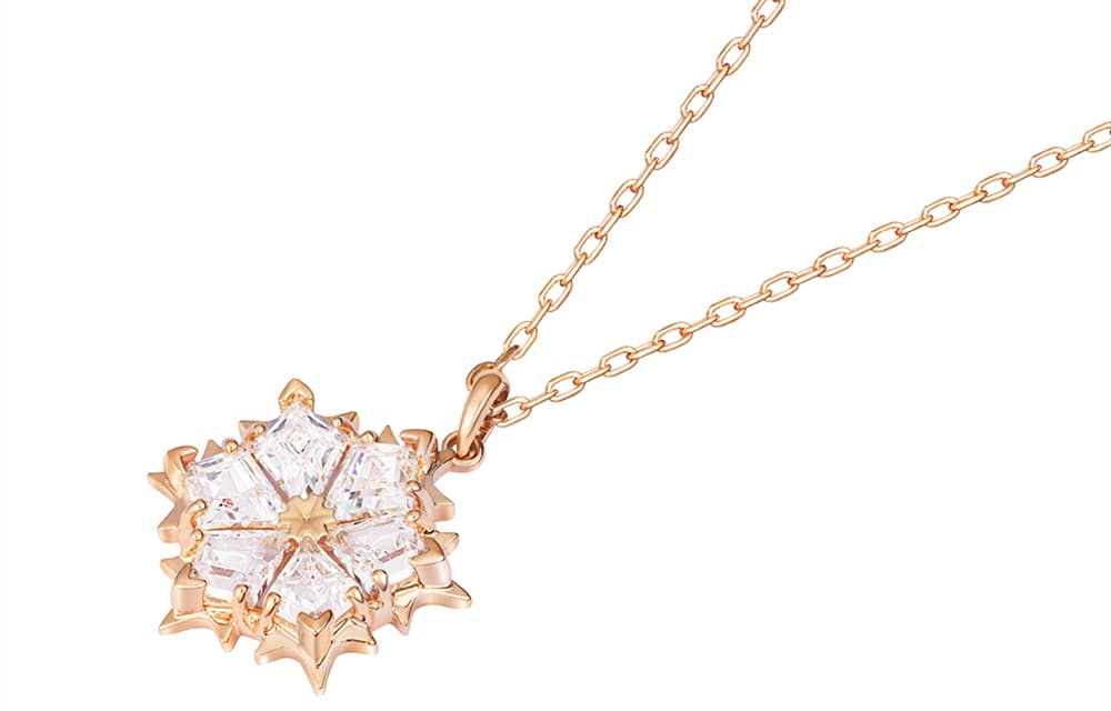 Ожерелье Swarovski Magic Snowflake Necklace Rose Gold White - изображение 2