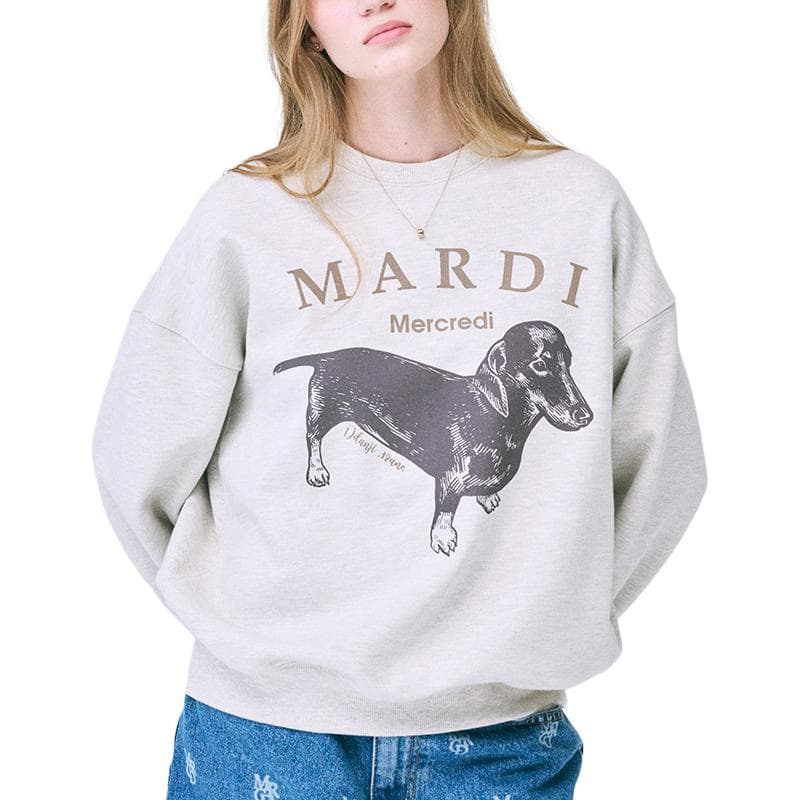 Худи MARDI MERCREDI Dachshund Puppy Осень-Зима 2024 Толстовка DDANJI Корейский стиль Женское - изображение 1