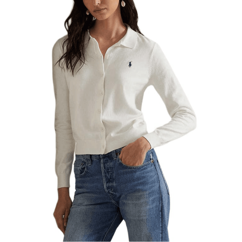 Кофта Polo Ralph Lauren FW25 Трикотаж Облегающий крой Женский Белый - изображение 1