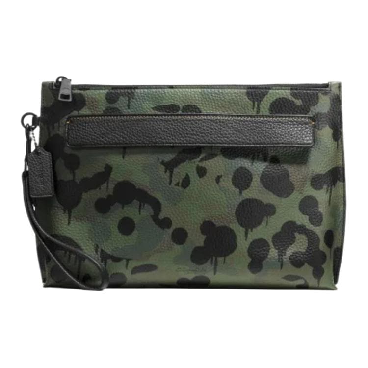 Сумка COACH Pouch Зернистая кожа Клатч Мужской Армейский зеленый - изображение 1