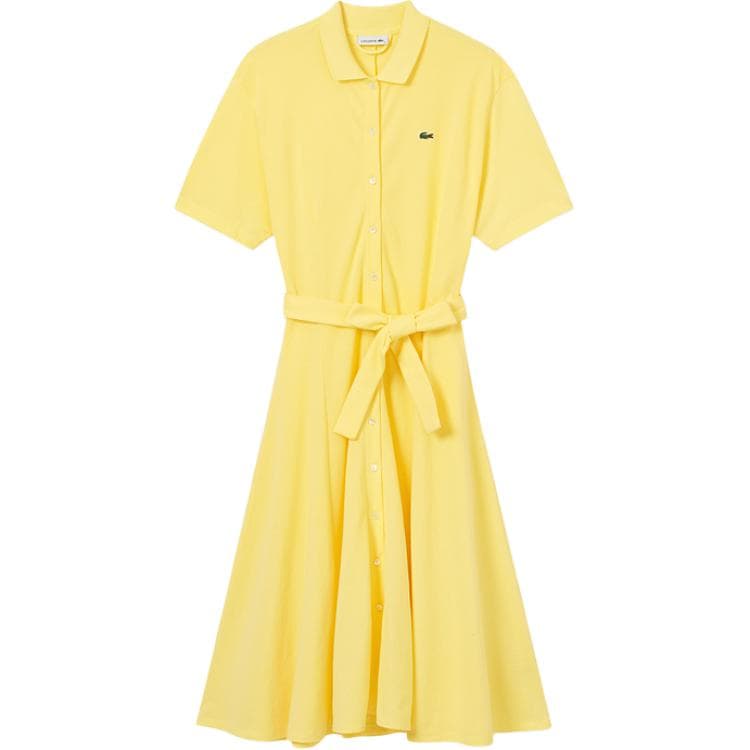 Платье LACOSTE SS25 Короткое платье с короткими рукавами женское белое - изображение 3