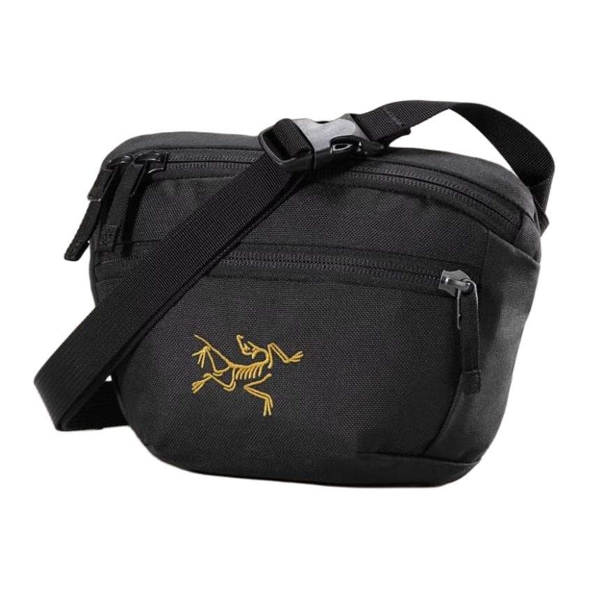Сумка через плечо Arcteryx Mantis 25 1,5L Унисекс поясная сумка через плечо, черный & золотой, переработанный полиэстер, застежка-молния - изображение 2