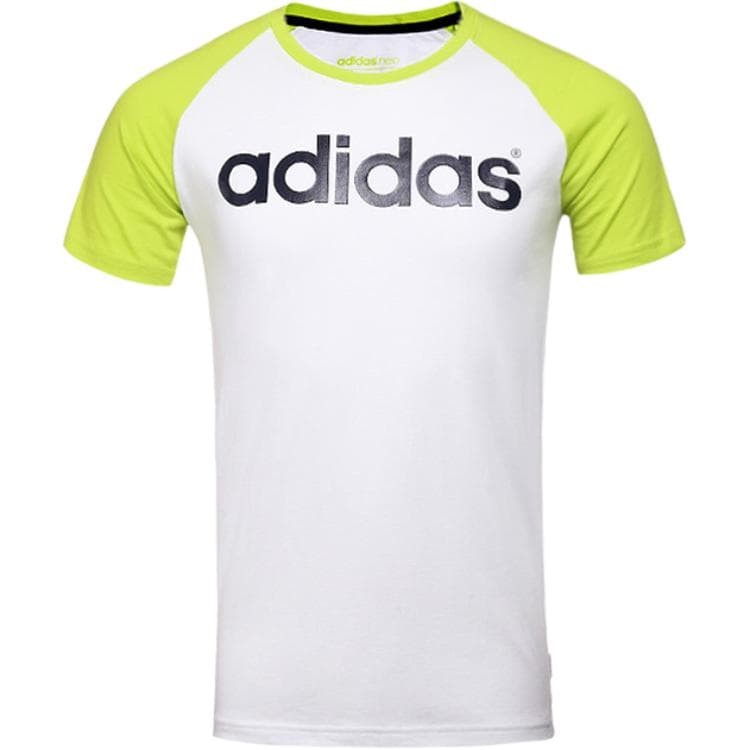 Футболка Adidas Neo Белый/Зеленый Мужские T-рубашки - изображение 1