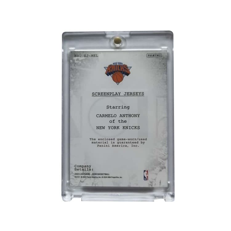 Коллекционные карточки PANINI Carmelo Anthony Дынный NOIR High END. Коллекция Материал Джерси Спортивные Карты 1 шт - изображение 2