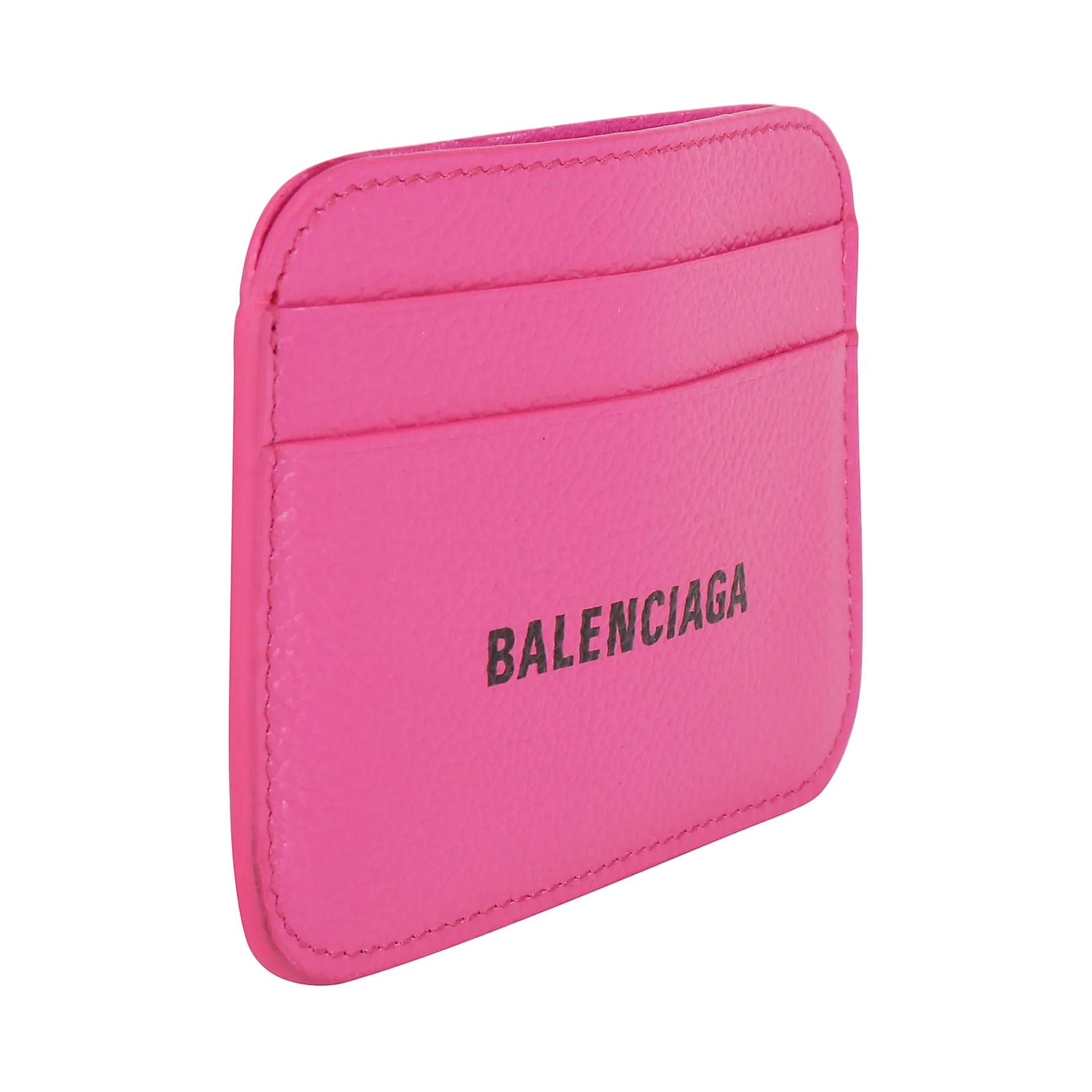 Картхолдер Balenciaga Зернистая Телячья Кожа Держатель для Карт Женский Ярко-Розовый - изображение 2