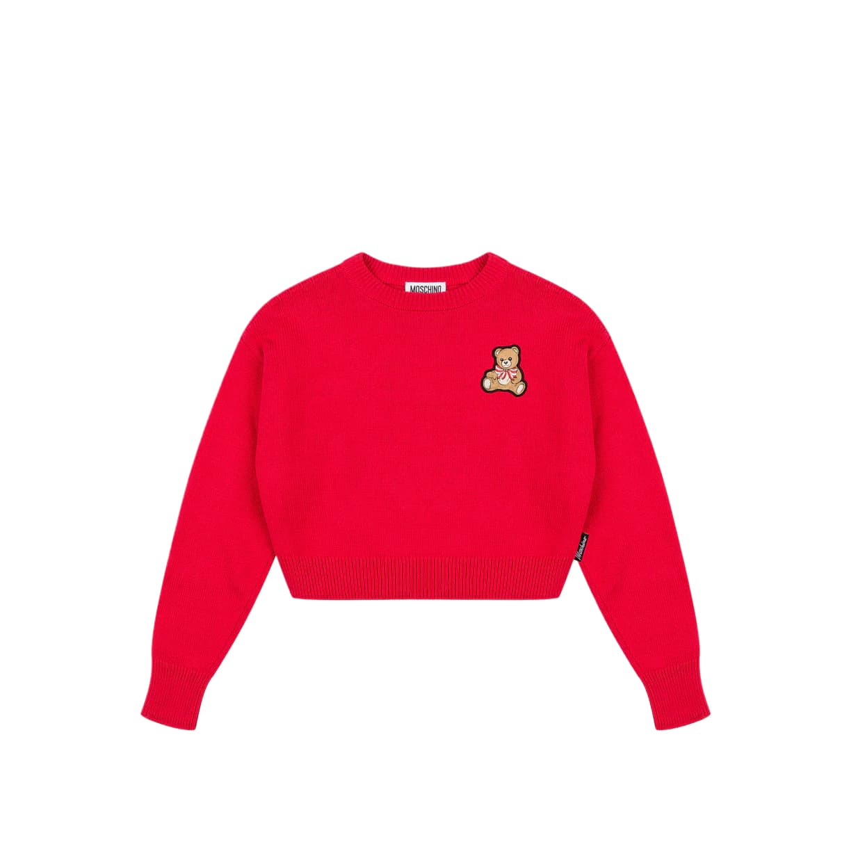 MOSCHINO Свитер из хлопкового волокна и шерстяной смеси детская модель CROP пуловер возраст 3-7 лет - изображение 1