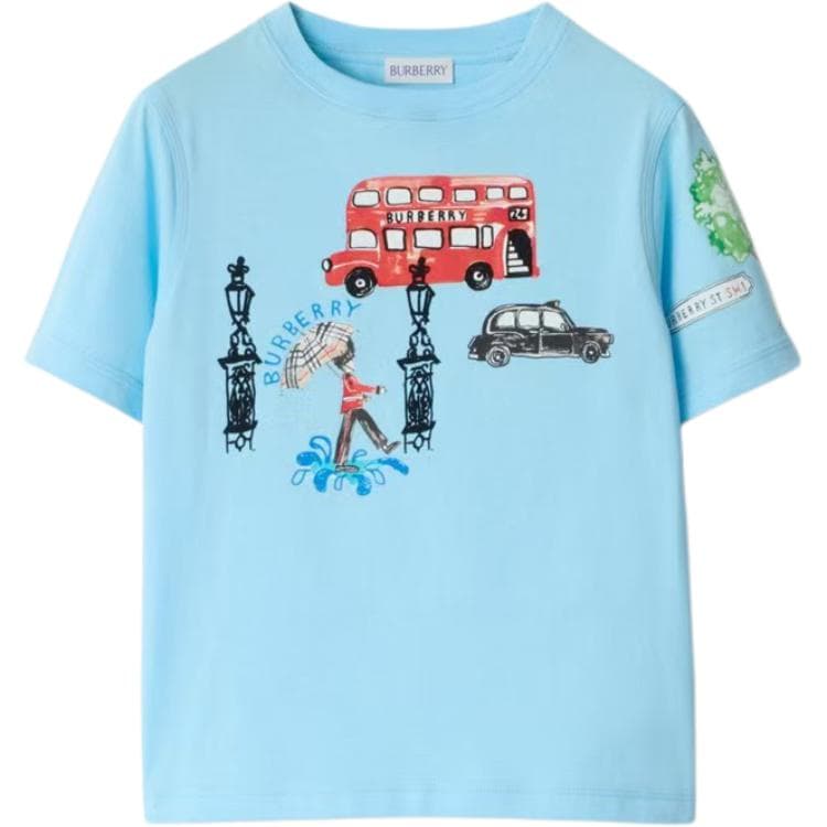 Футболка Burberry Небесно-голубой Kids T Рубашки - изображение 1
