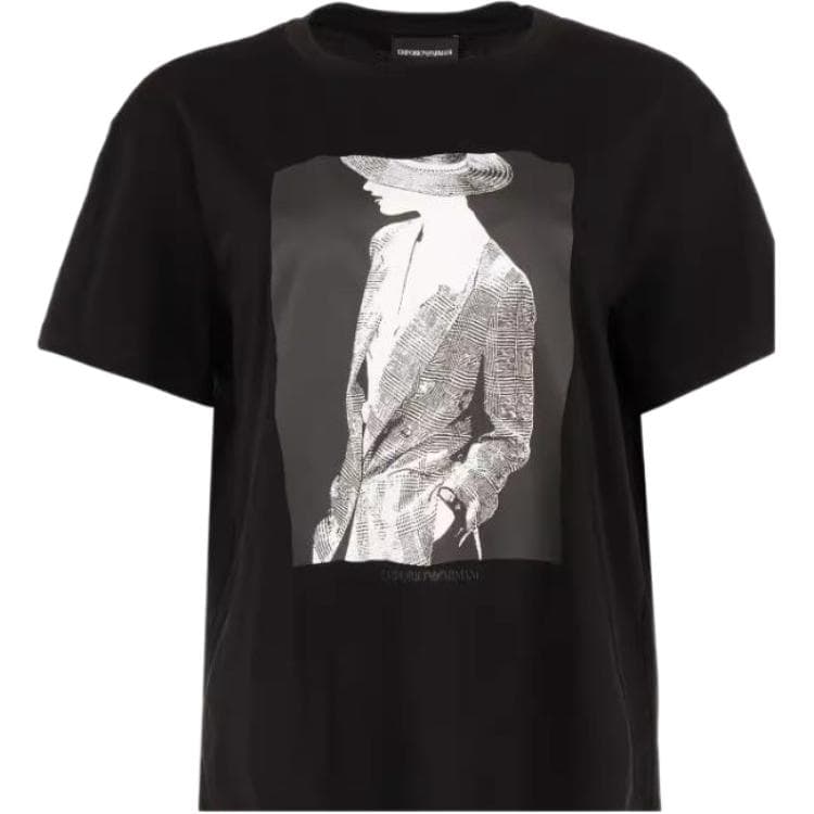 Футболка EMPORIO ARMANI Черные Женские Футболки - изображение 1