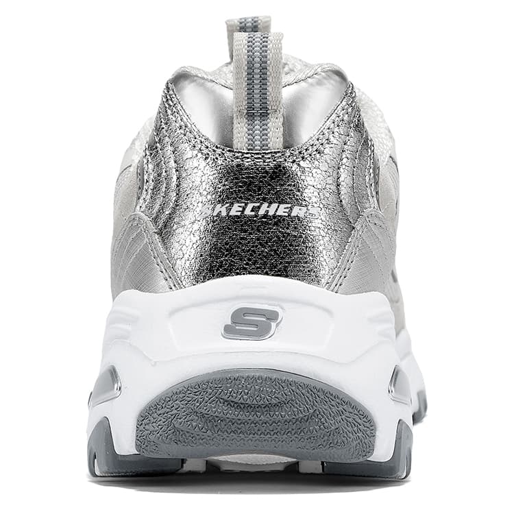 Кроссовки Skechers D'Lites 1,0 Амортизация Устойчивые к истиранию Низкие Кроссовки Женские Серебристый Золото - изображение 4
