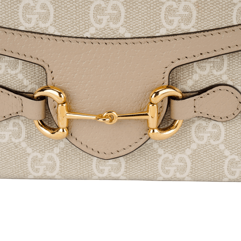 Сумка через плечо Gucci Horsebit 1955 Mini Beige/White - изображение 5