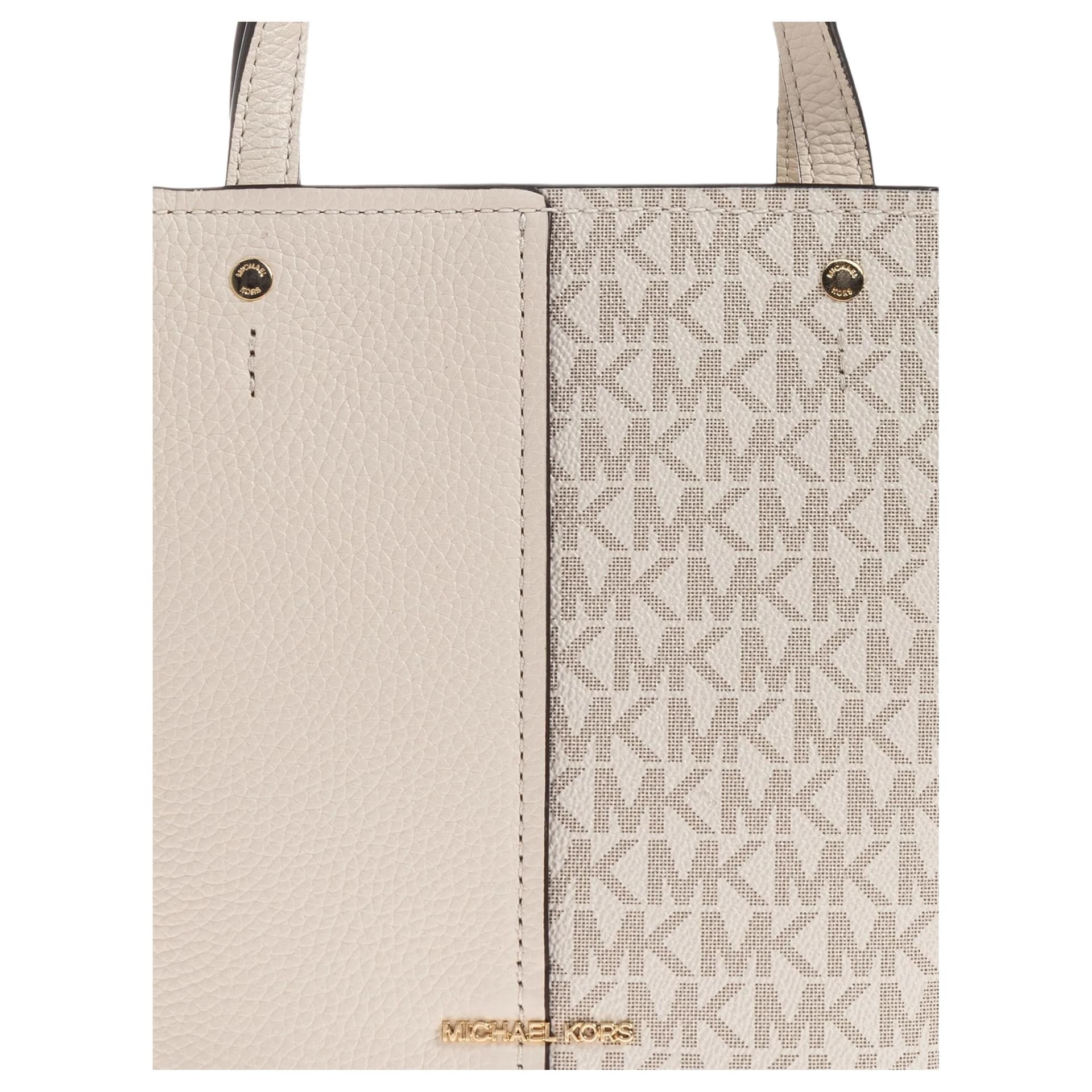 Сумка MICHAEL KORS Flora PVC Тоут Сумка Сумка для покупок Сумка среднего размера Женская Кремовая - изображение 5