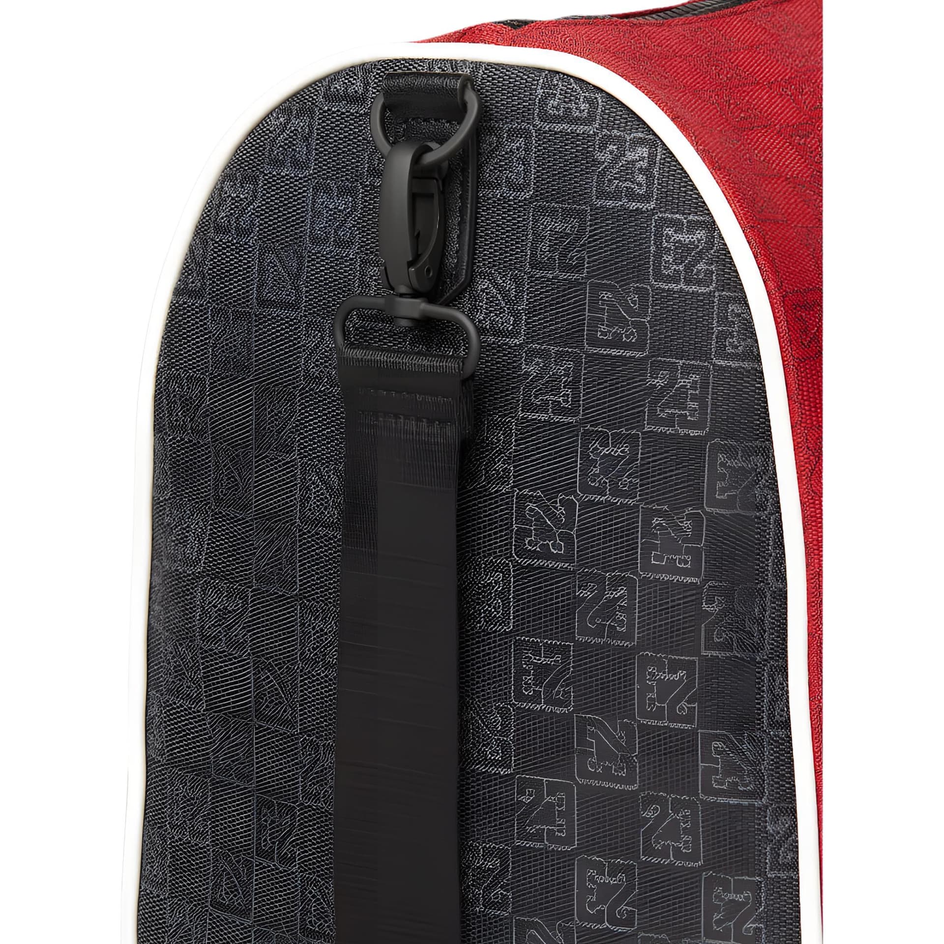 Jordan x Monogram 25L Классический логотип Полиэстер Дорожные сумки Унисекс Парный Ярко-красный - изображение 5