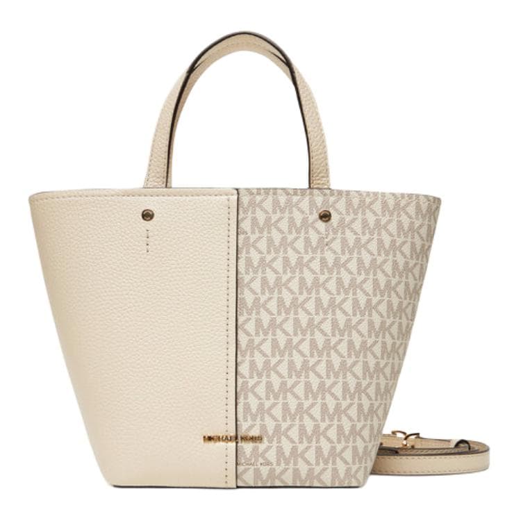 Сумка MICHAEL KORS Flora PVC Тоут Сумка Сумка для покупок Сумка среднего размера Женская Кремовая - изображение 2