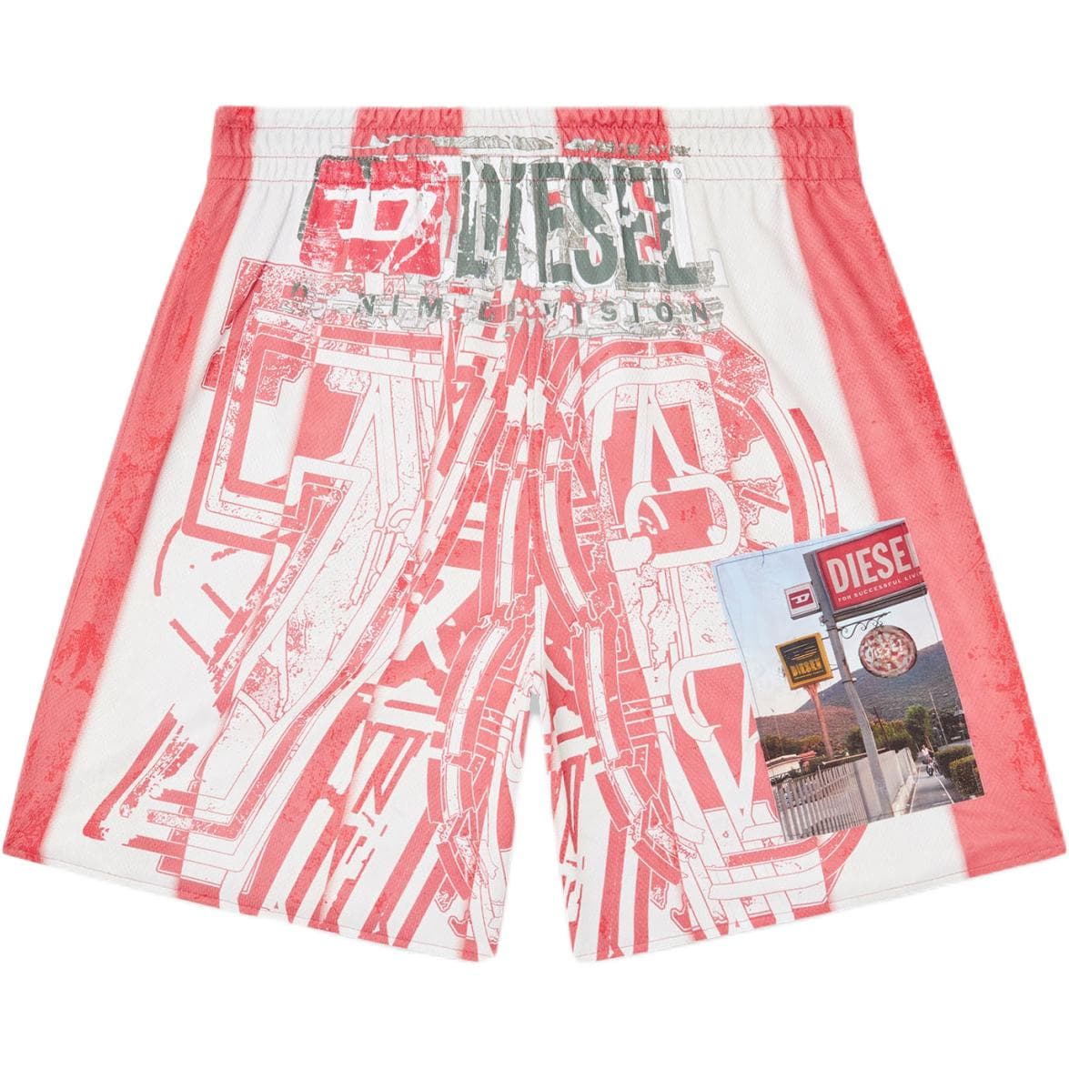 Шорты DIESEL Red Men's Casual Shorts DIESEL Красные Мужские Повседневные Шорты - изображение 1