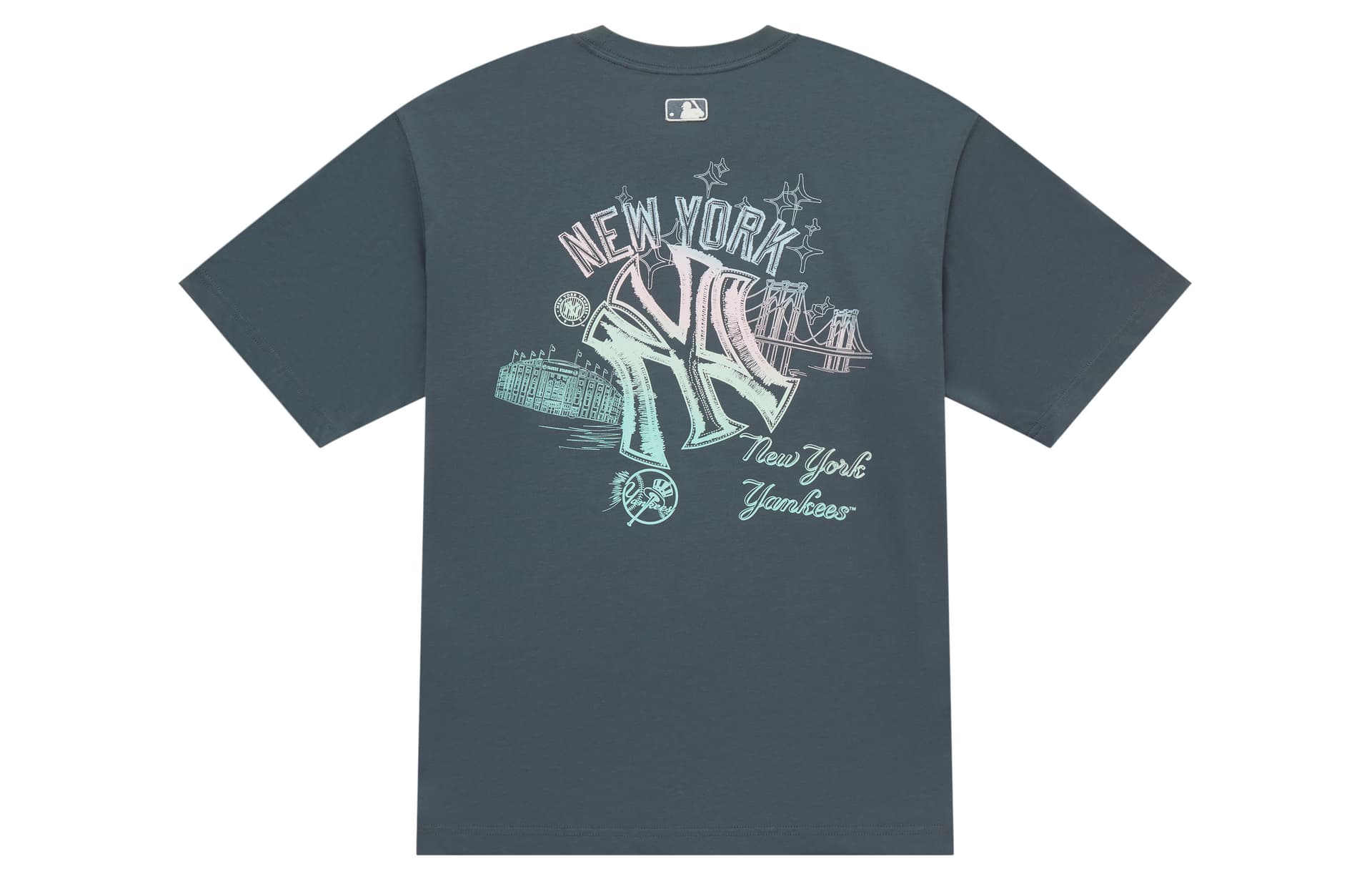 Футболка MLB New York Yankees Basic Collection SS25 T-Shirt Унисекс Темно-Серый - изображение 1