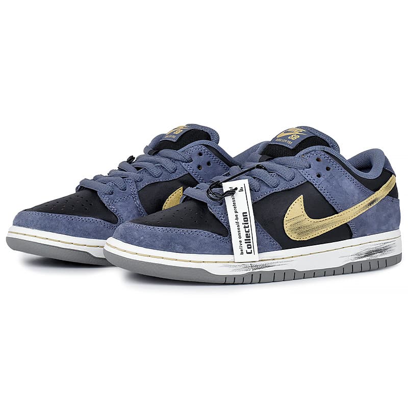 Кроссовки Nike Dunk SB Blue Gold Dream — фото 4