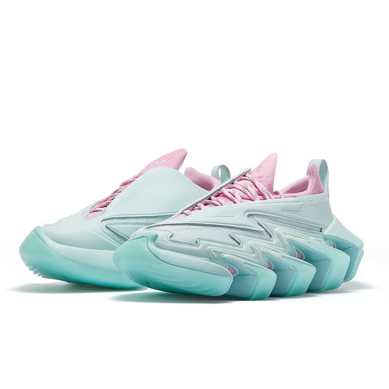 Кроссовки FILA FUSION SAWTOOTH Повседневная обувь Женские Розовый Водный аккорд Зелёный - изображение 2