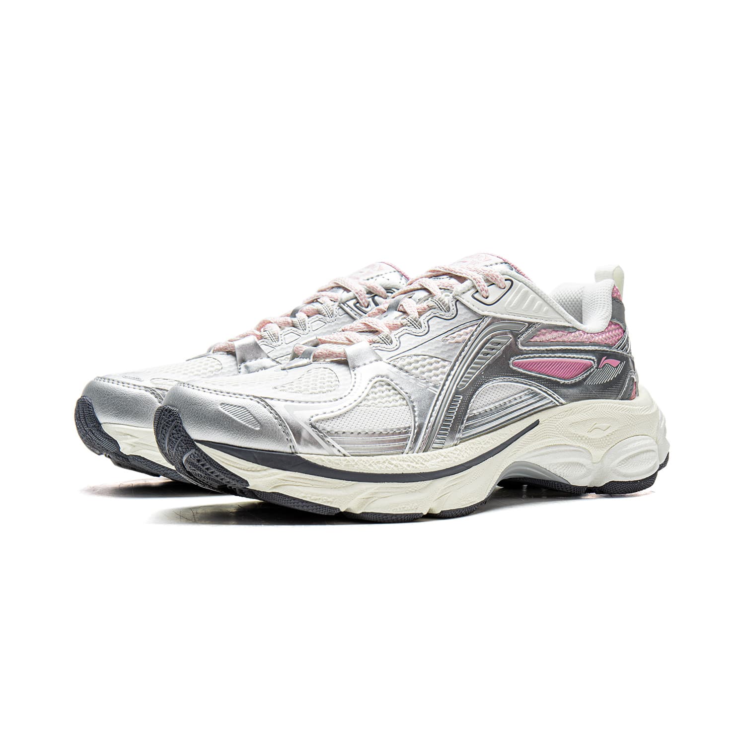 Кроссовки для бега Li-Ning Boom Retro Y2K Повседневные Кроссовки С Устойчивостью И Поддержкой Женские Серебристо-серые - изображение 3