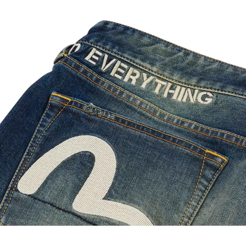 Штаны EVISU Джинсовый Синий Мужские Джинсы - изображение 4