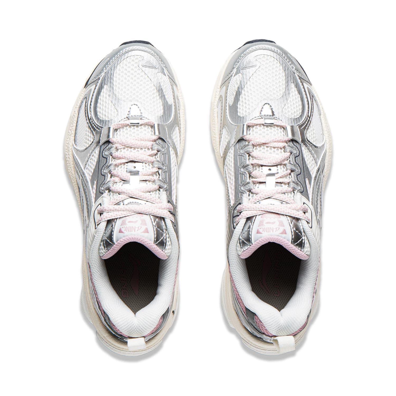 Кроссовки для бега Li-Ning Boom Retro Y2K Повседневные Кроссовки С Устойчивостью И Поддержкой Женские Серебристо-серые - изображение 4