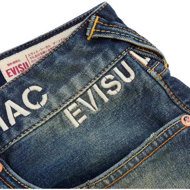 Штаны EVISU Джинсовый Синий Мужские Джинсы - изображение 3