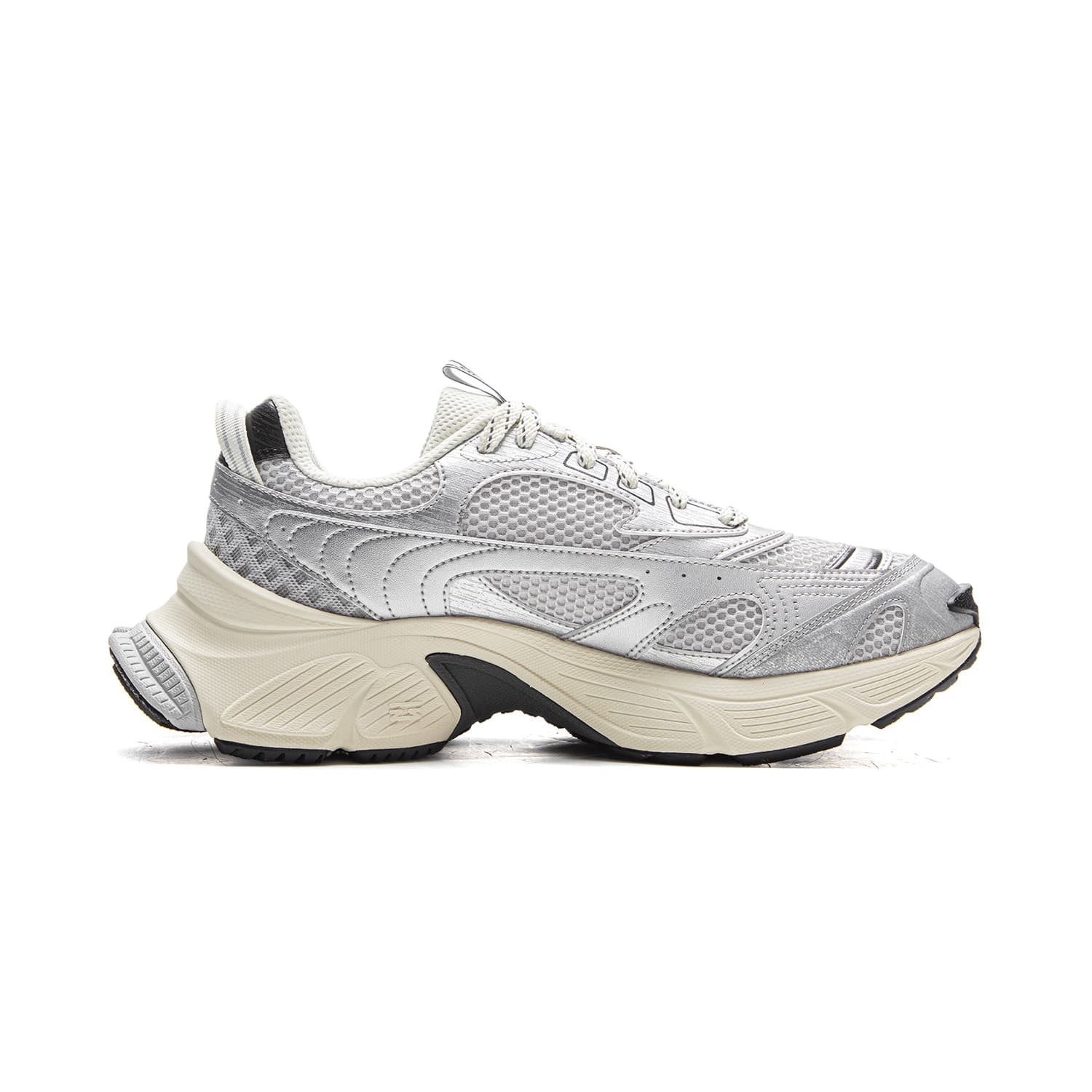 Кроссовки Li-Ning Синцзи Y2K Модный универсальный винтажный стиль Толстоподошвенные кроссовки с амортизацией Мужской Серо-серебристый - изображение 2