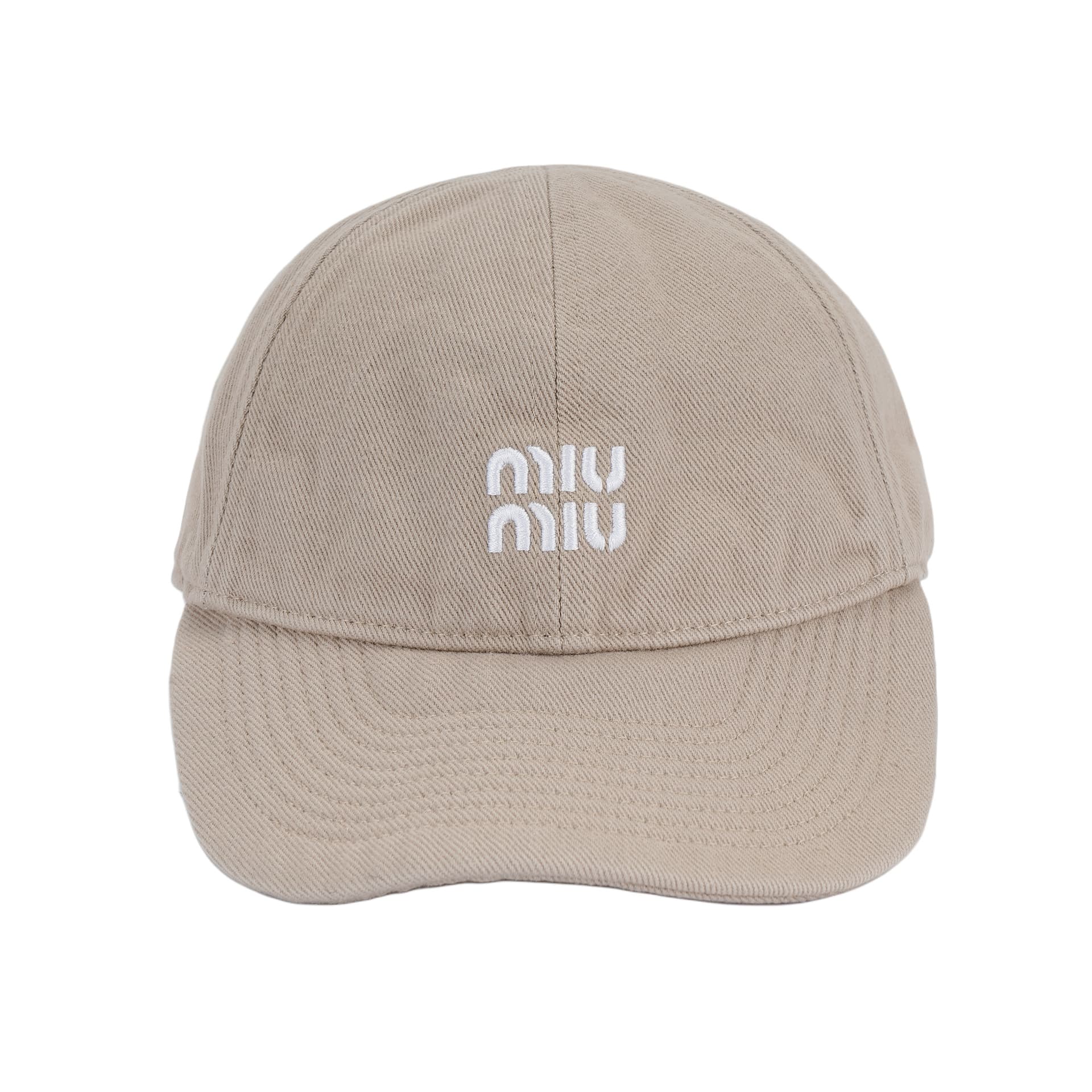 Кепка Miu Miu Embroidered Logo Cap Beige - изображение 2
