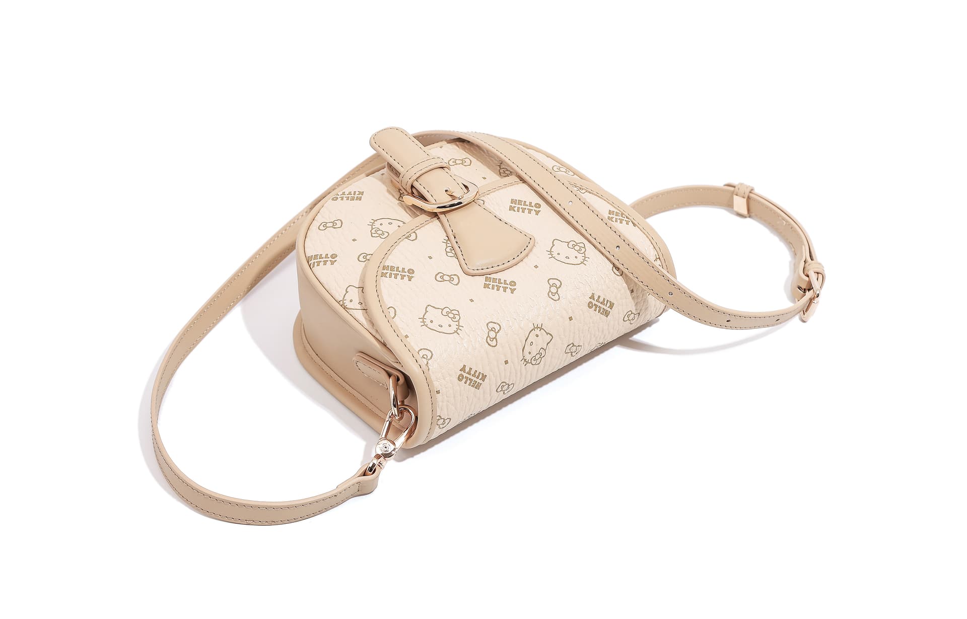 Сумка через плечо Sanrio Hello Kitty PU (полиуретан) Saddle Bag Сумка через плечо Стандартная Женская Розовая Коричневая Молочно-чайная - изображение 6