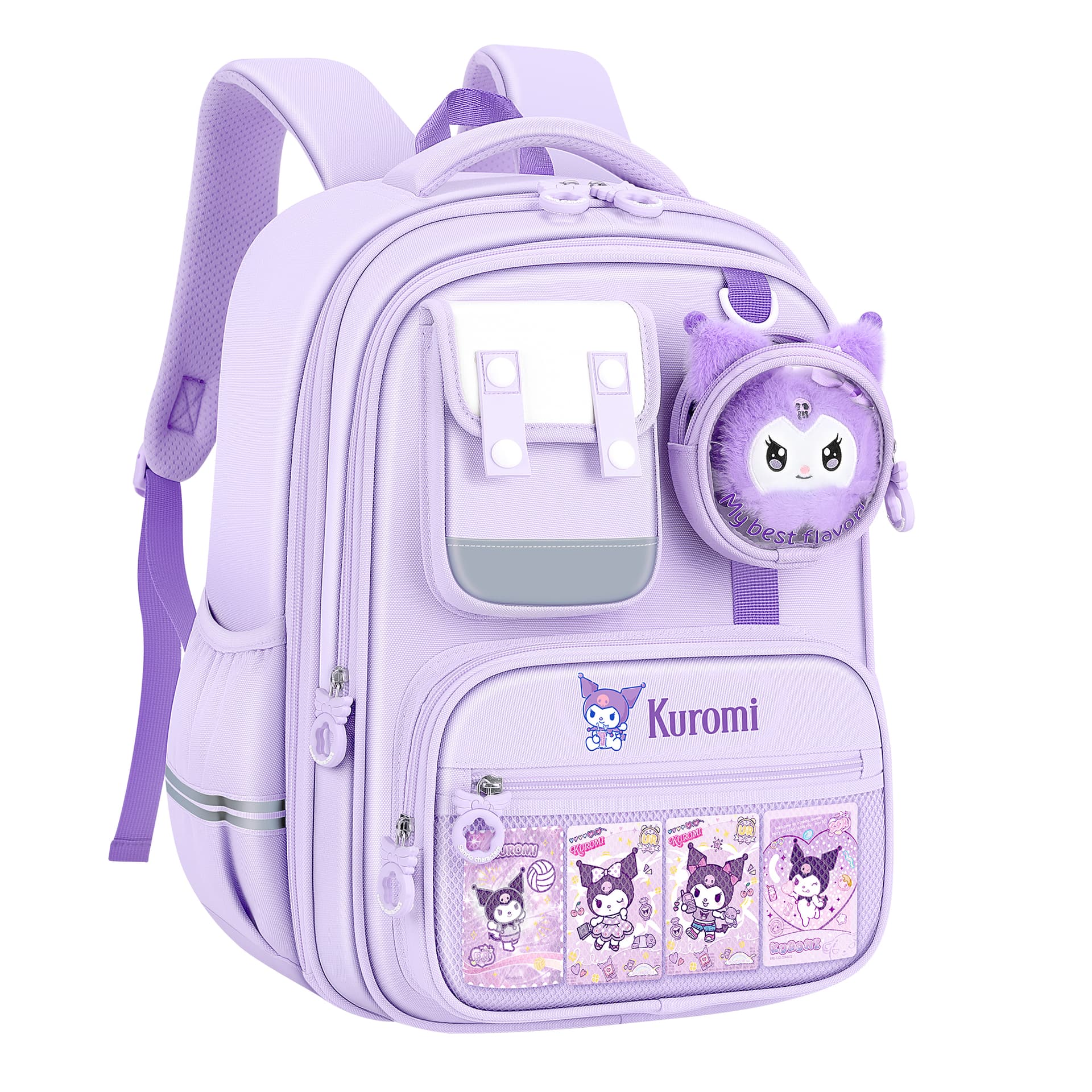 Санрио Kuromi Collection Полиэфирное волокно STUDENT Сумка Рюкзаки Обычный (стандартный) Женские Фиолетовый - изображение 1