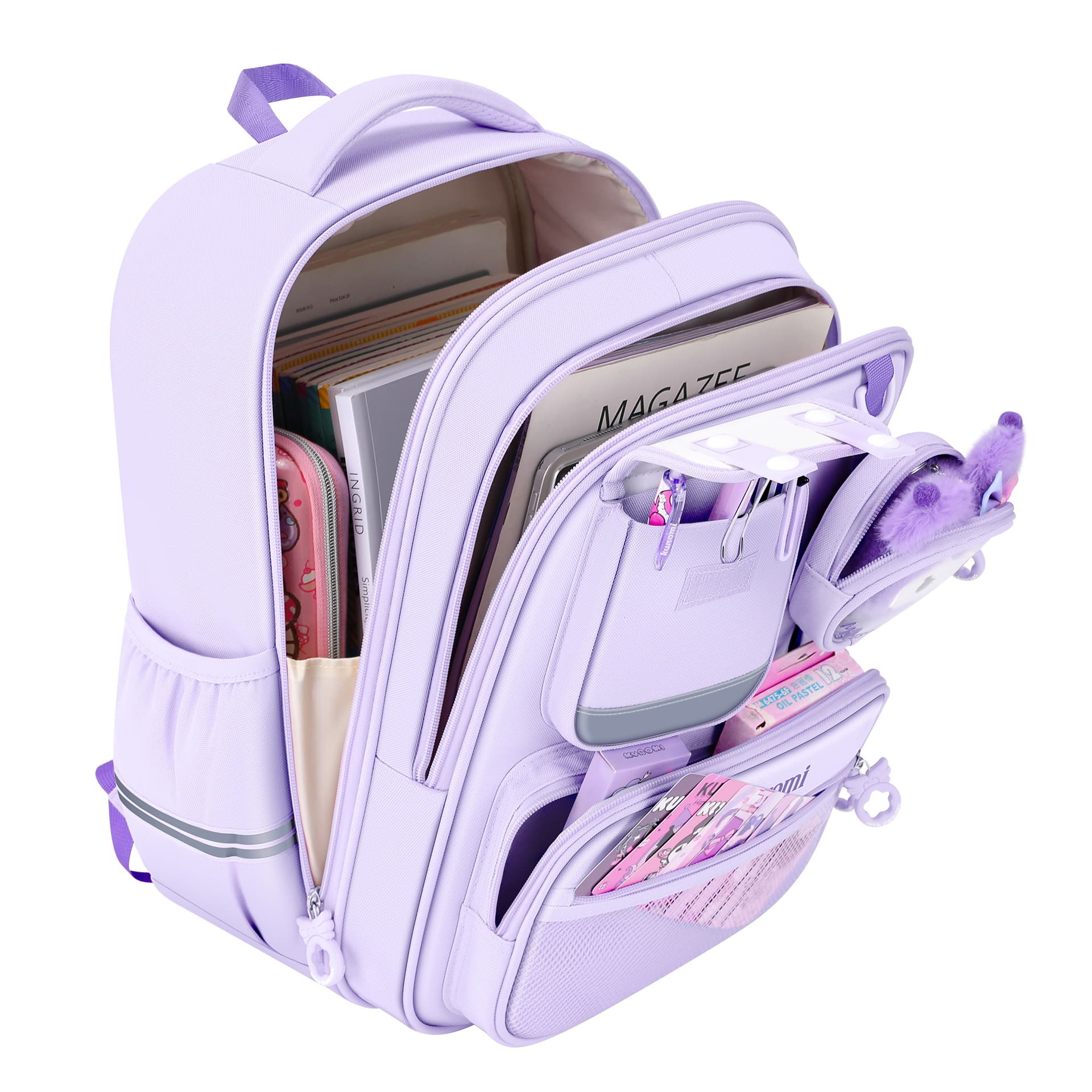 Санрио Kuromi Collection Полиэфирное волокно STUDENT Сумка Рюкзаки Обычный (стандартный) Женские Фиолетовый - изображение 4