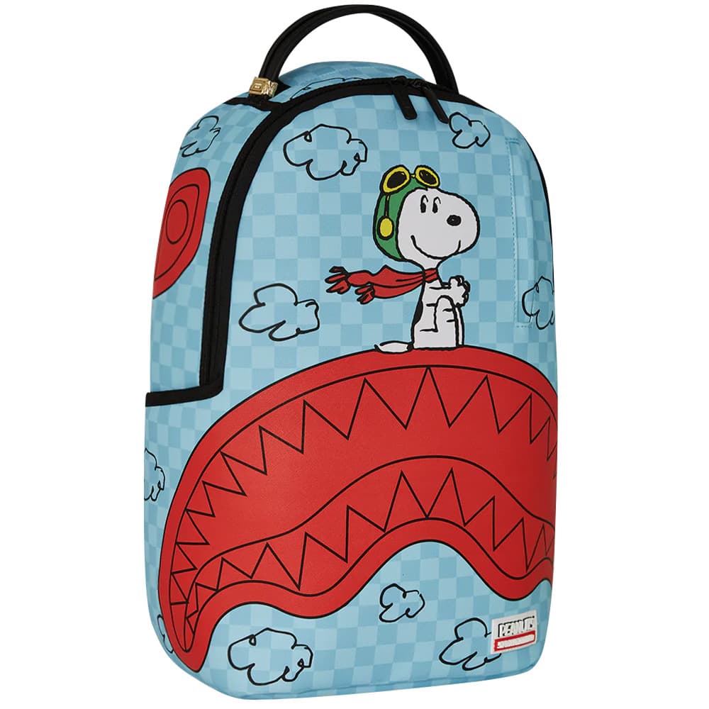 Рюкзак SPRAYGROUND X Снупи Коллаборация ПВХ (поливинилхлорид) Рюкзак Стандартный Унисекс Светло-Синий - изображение 2