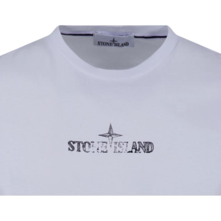 Футболка STONE ISLAND Белая Мужская Футболка - изображение 3