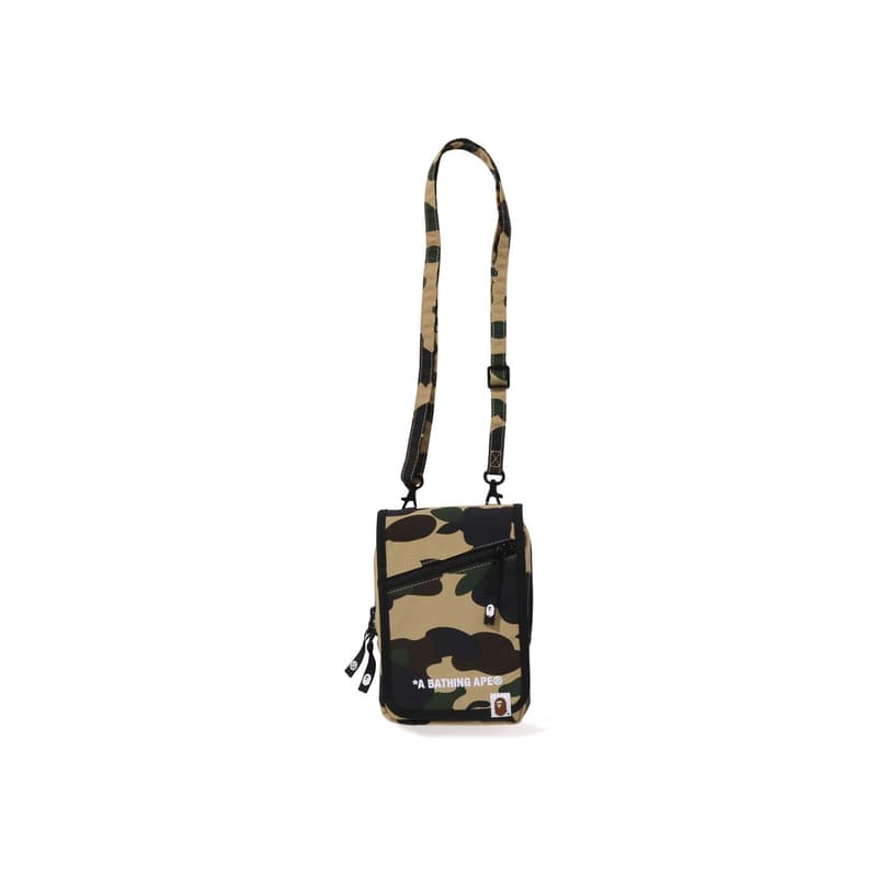 Мини-сумка A BATHING APE Ткань Сумки кроссбоди Сумка через плечо Обычный (стандартный) Мужской Желтый зеленый - изображение 1
