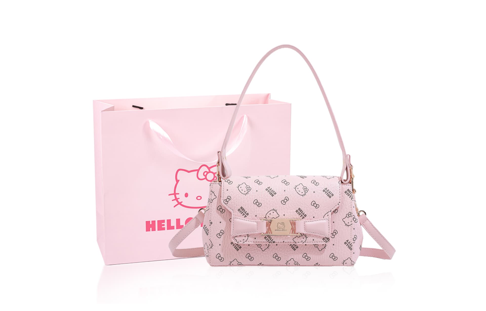 Сумка Sanrio Hello Kitty PU (полиуретан) Сумка через плечо Сумка Обычная (стандартная) Женская Розовая - изображение 3